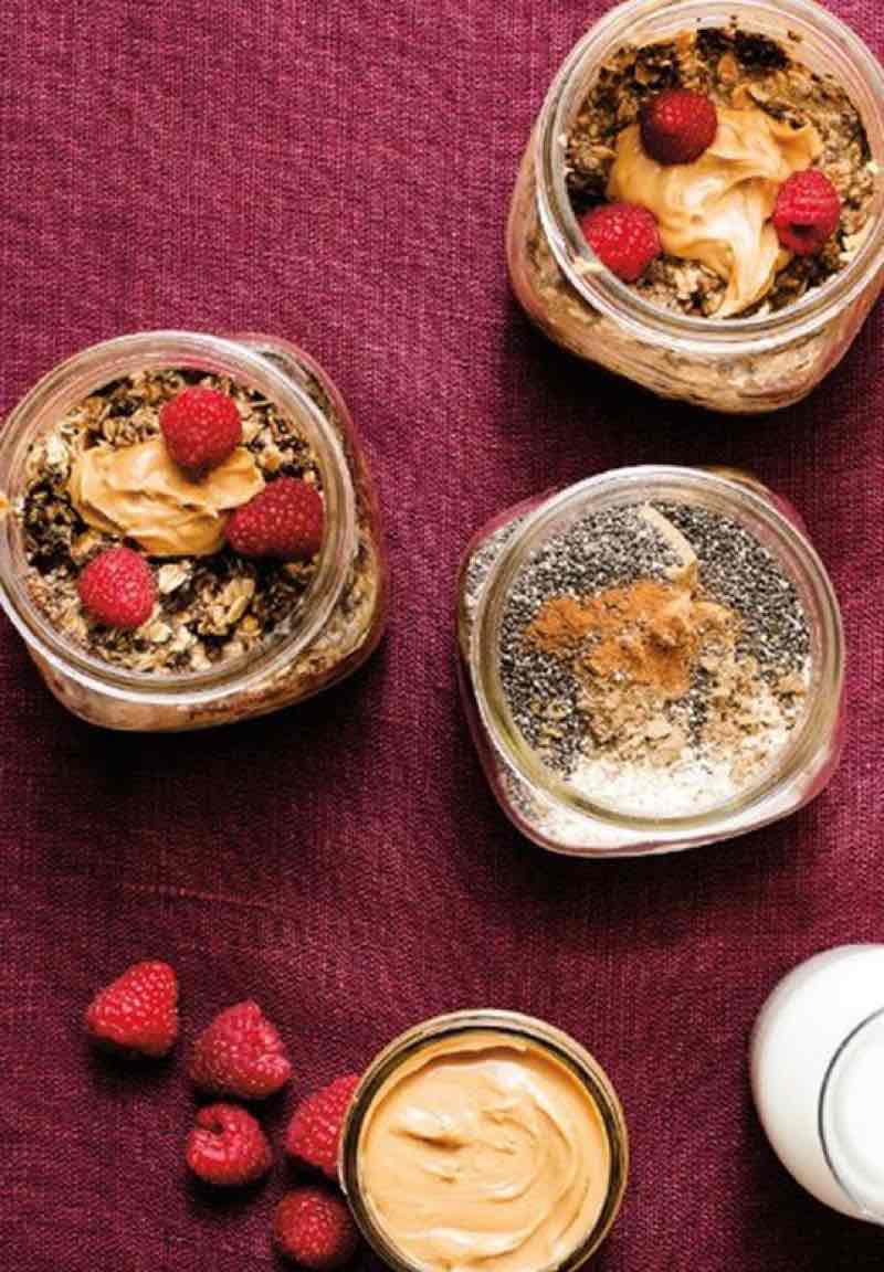 peanut butter berry and protein oats